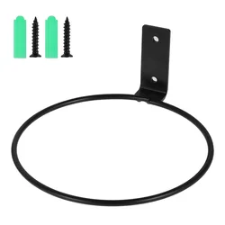 Wall-Mounted Metal Plant Holder - Folding Ring Flower Pot Stand for Indoor and Outdoor Decor (Black)