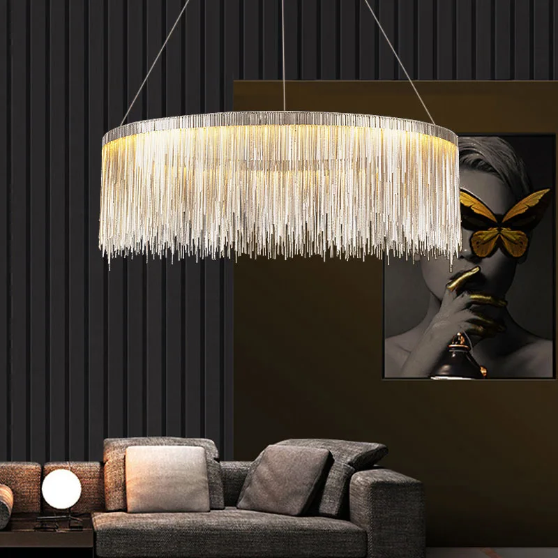 Modern Style Living Room Pendant Lamp Led Chandelier Bedroom Dining Tassel Hotel |