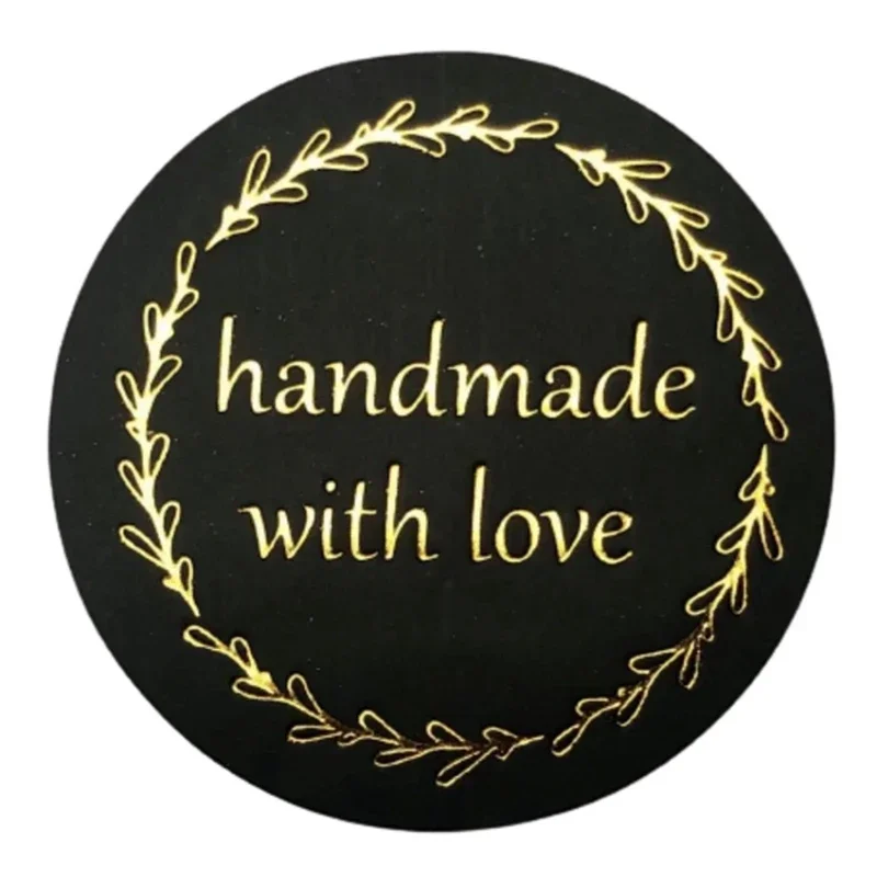 500pcs handmade with Love Stickers Baking label wedding sticker party label decoration envelope seal stationery black sticker 100 500pcs merry christmas stickers round gold foil sticker xmas gift seal labels envelope decoration present stickers 1inch