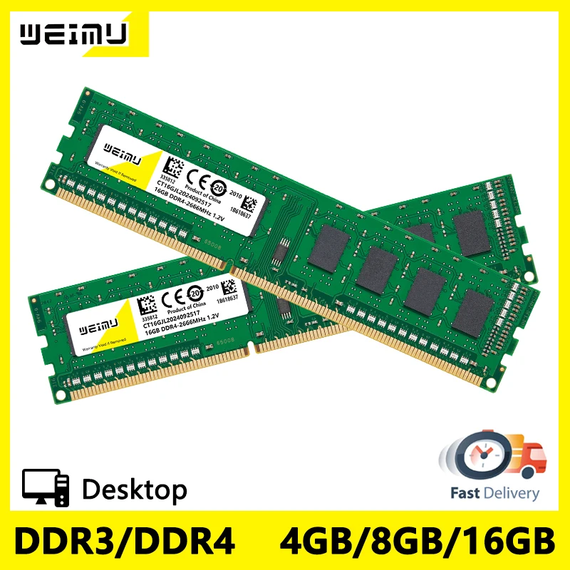 DDR3 DDR4 2GB 4GB 8GB 16GB Desktop Memory 1066 1333 1600Mhz PC3 8500 10600 12800 240Pin PC4 17000 19200 21300 288Pin Desktop Ram Memory