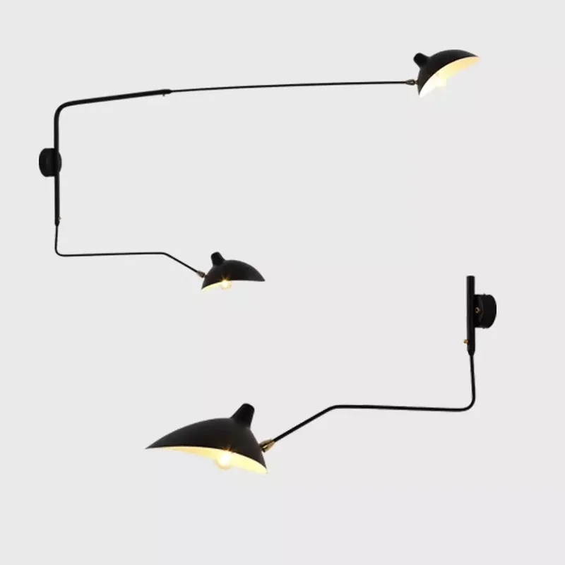 Industrial Dawn Spider Serge Mouille Wall Lamp with Swtich LED Designer Adjustable Swing Arm Wall Mounted Art Decor Home Loft 2