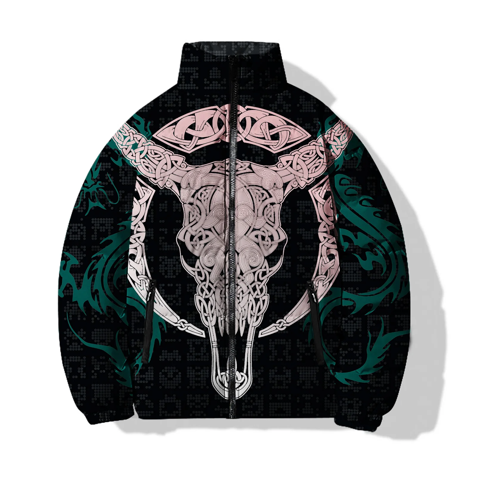 thumbnail image 1 of Nuevos abrigos de plumas con estampado 3D de calaveras, productos sin impuestos, chaquetas modernas con relleno y calidez para hombre, abrigo de invierno para hombre con esqueleto, Cool Bone, 1 of 4