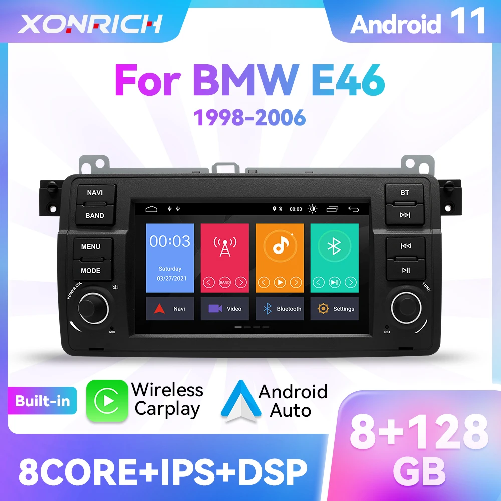 8GB Carplay Android 11 Car Multimedia For BMW E46 M3 318/320/325/330