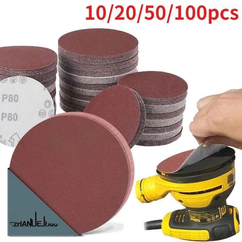 סט נייר שיוף 5 אינץ' 125mm 60-80-100-120-150-240-400-600-2000 גריד מתכת מלוטשת עיבוד עץ אביזרי כלים שוחקים