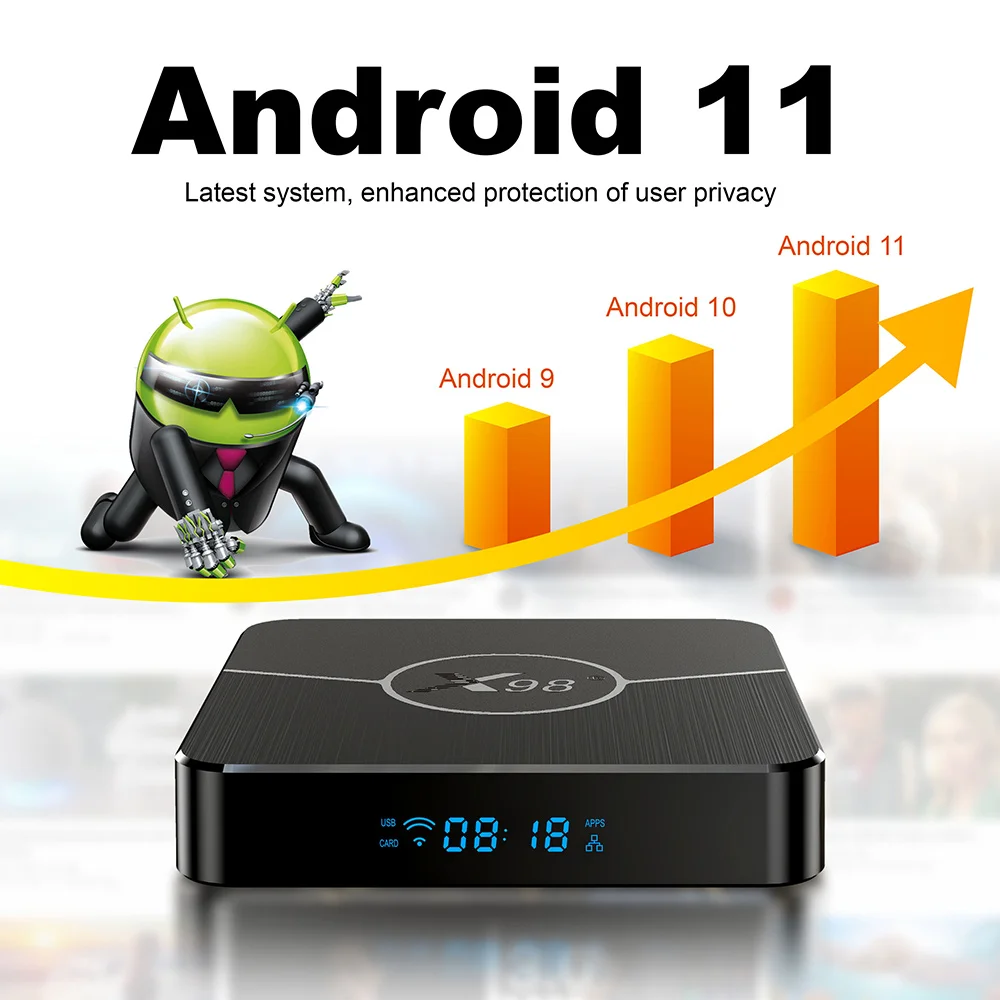 Compre X98 Más 4+64 gb Android 11 Inicio Smart TV Box Amlogic S905W2 4K  60fps 2.4G/5G WiFi 100m Conjunto de Set de Caja Top Media Reproductor -  Enchufe de Ee. Uu. en