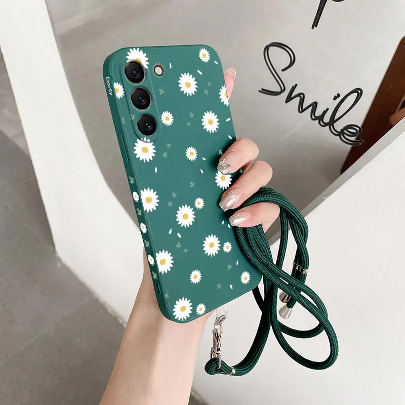 Sunflower Lanyard Silicone Phone Case – Vibrant Floral Design with Hands-Free Convenience