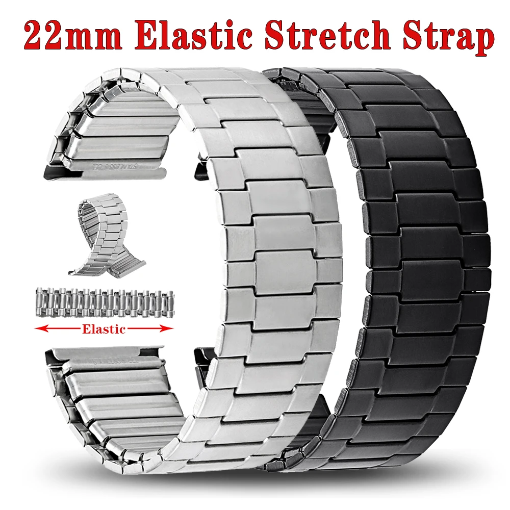 Elastisches Stahl-Uhrenarmband 22mm für Seiko für Rolex Armband Metall-Erweiterungs-Smartwatch-Band für Herren Damen Universelles Armband – Detail 1