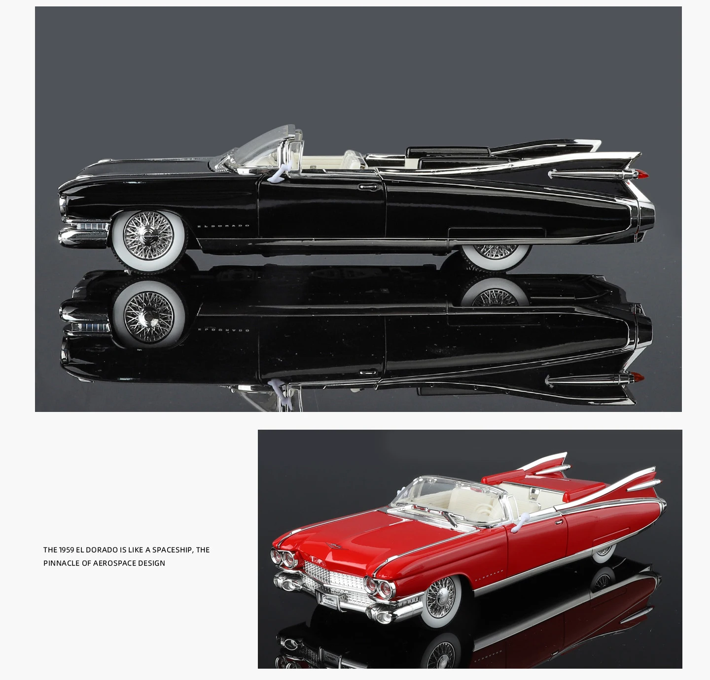 1:24 Cadillac Eldorado retro luxury convertible Diecast sports car