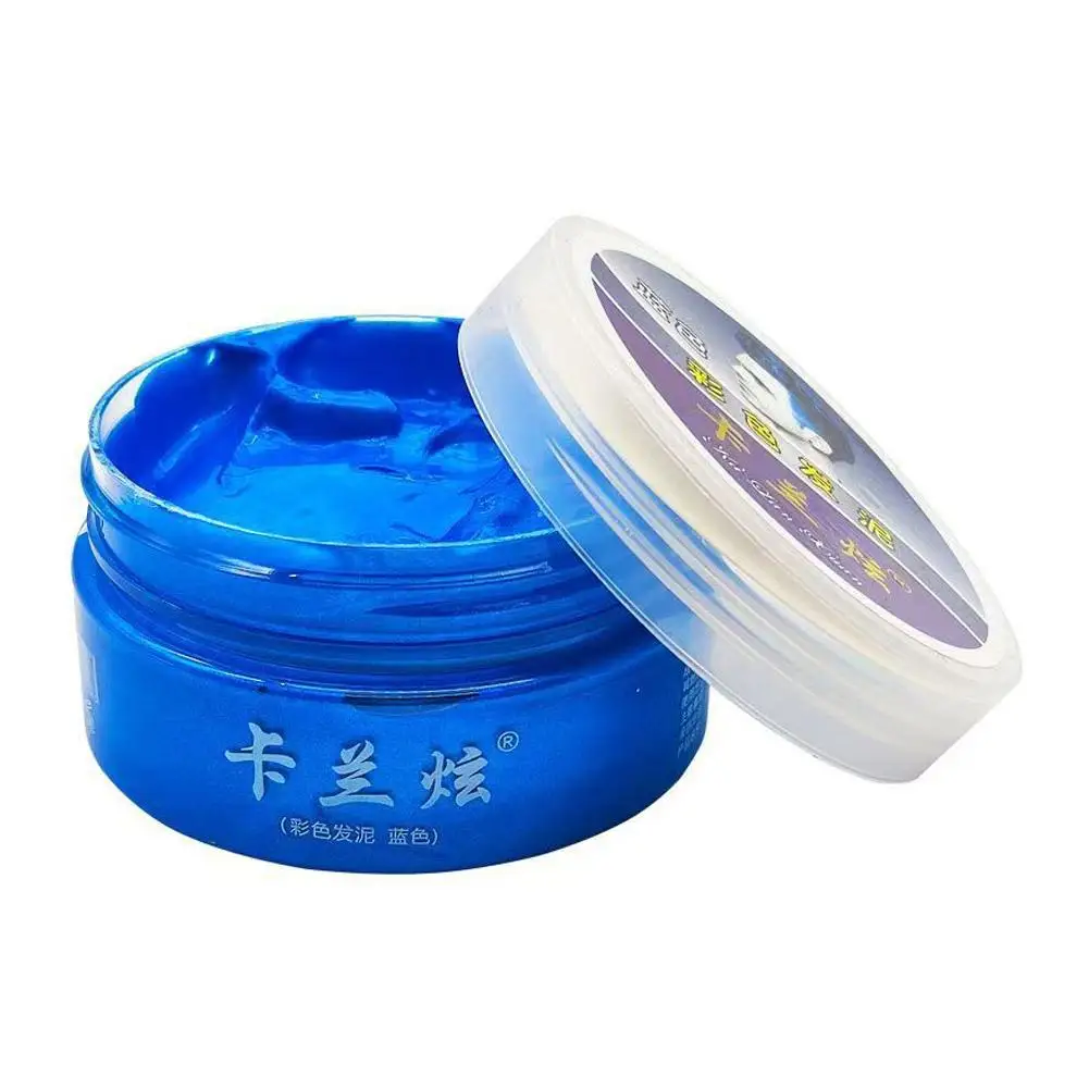 100 גרם צבע שיער חימר אפור בהיר כחול סגול שוקולד לבן אדום ירוק צהוב שחור צבע שיער להלווין ווקס קל לשטוף צבע DIY