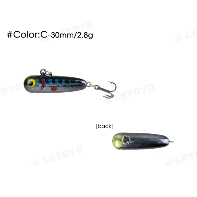 LETOYO 2.3g/2.8g 30mm Mini Sinking Pencil Lure With Tungsten Beads Micro Fishing Bait For Trout Salmon Freshwater Stream Wobbler C 2.8g