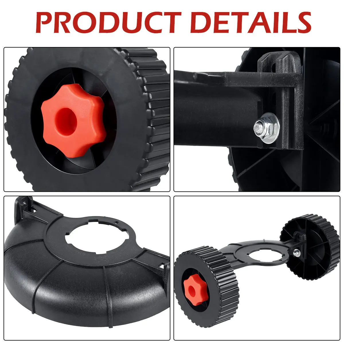 Support Wheel Lawn Mower Accessories Flexible Quick Change Adjustable Lawn Trimmer Head Attachment Detachable Auxiliary Wheel 4