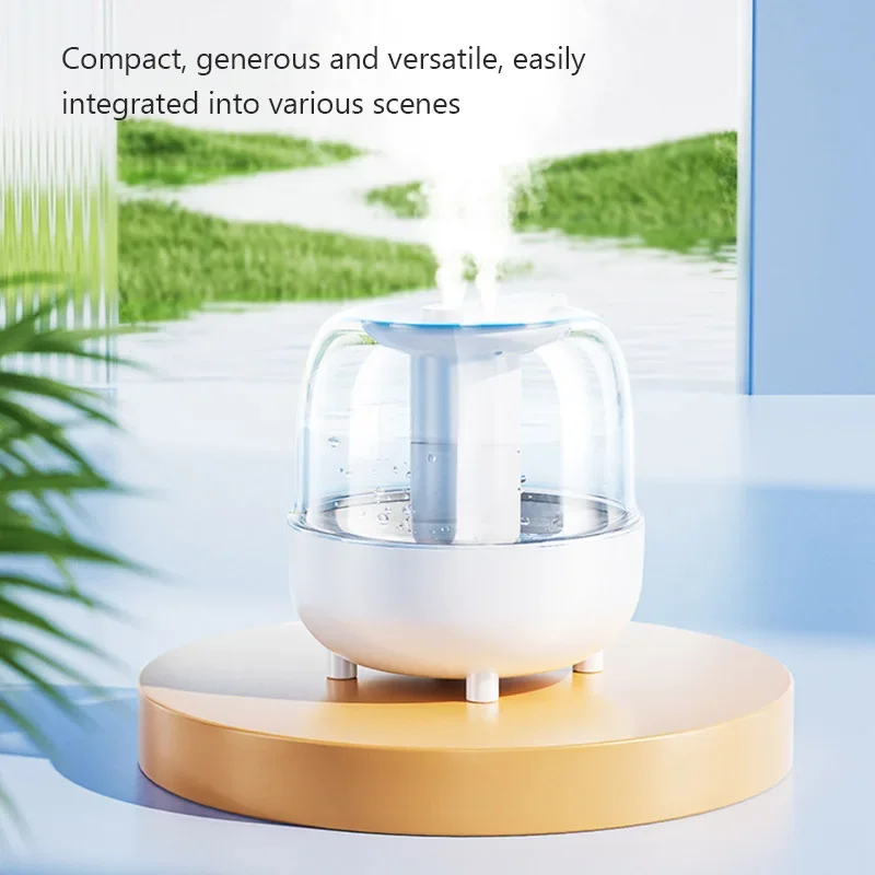 4L Large Capacity Dual Spray Humidifier Home Mute Bedroom Office Night Light Usb Humidifier with Nanofine Mist