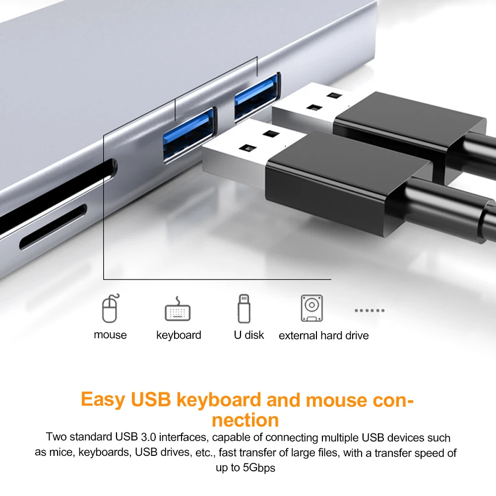 Type C HUB USB 3.0 USB C to HDMI 4K 30HZ Docking Station RJ45 100/1000Mbps Ethernet Adapter VGA Extender PD 87W For Laptop PC