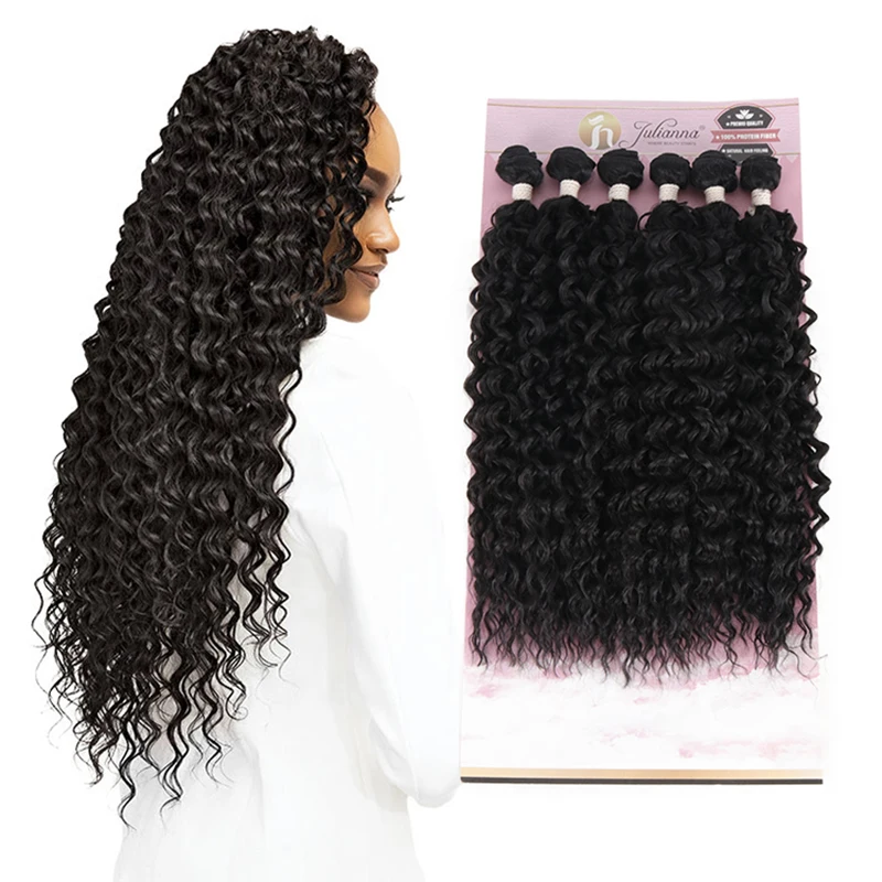 JULIANNA Synthetic Hair Bundles Bio Protein Hair Extensions Super Long Extensions Natural Curly For Women