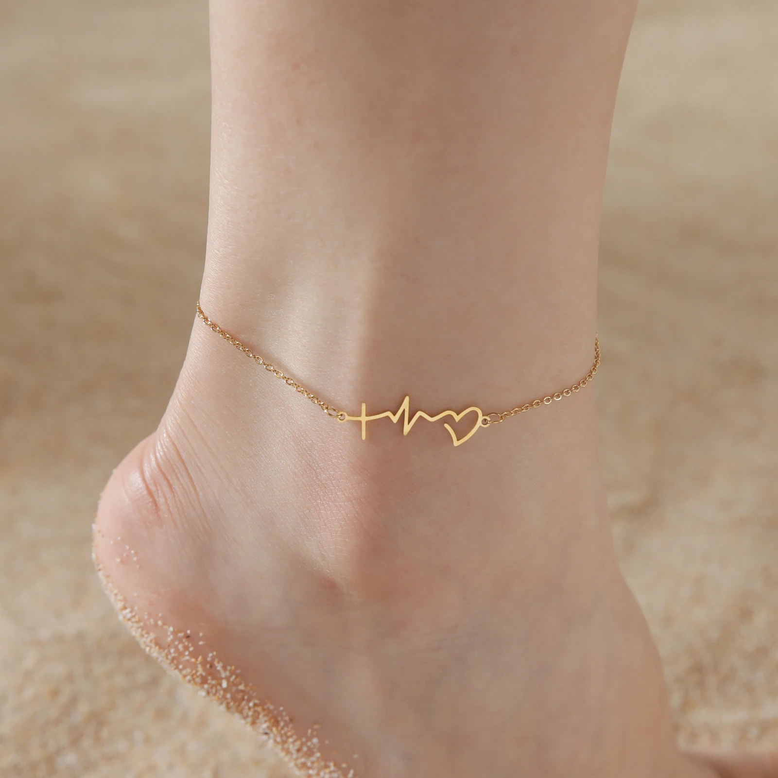 Fashion Accessories Cazador Cute Walking Cat Anklets for Women Stainless Steel Jewelry Foot Bracelet Summer Beach