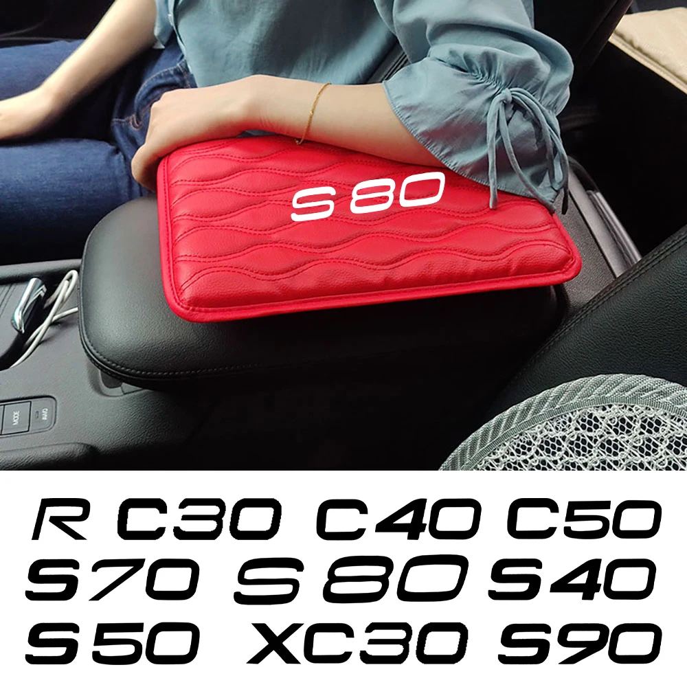 Car Leather Armrest Box Pad Memory Foam Armrest Mat For Volvo Rdesign V60  V40 XC90 S60