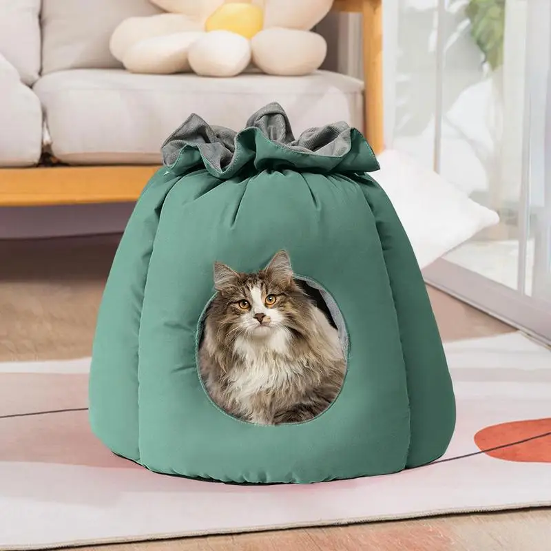 

Winter Long Plush Pet Cat Bed Round Cat Cushion Cat Bed Cave For Small Medium Large Pet Supplies Pet Cat Cave Toys Winter Uses