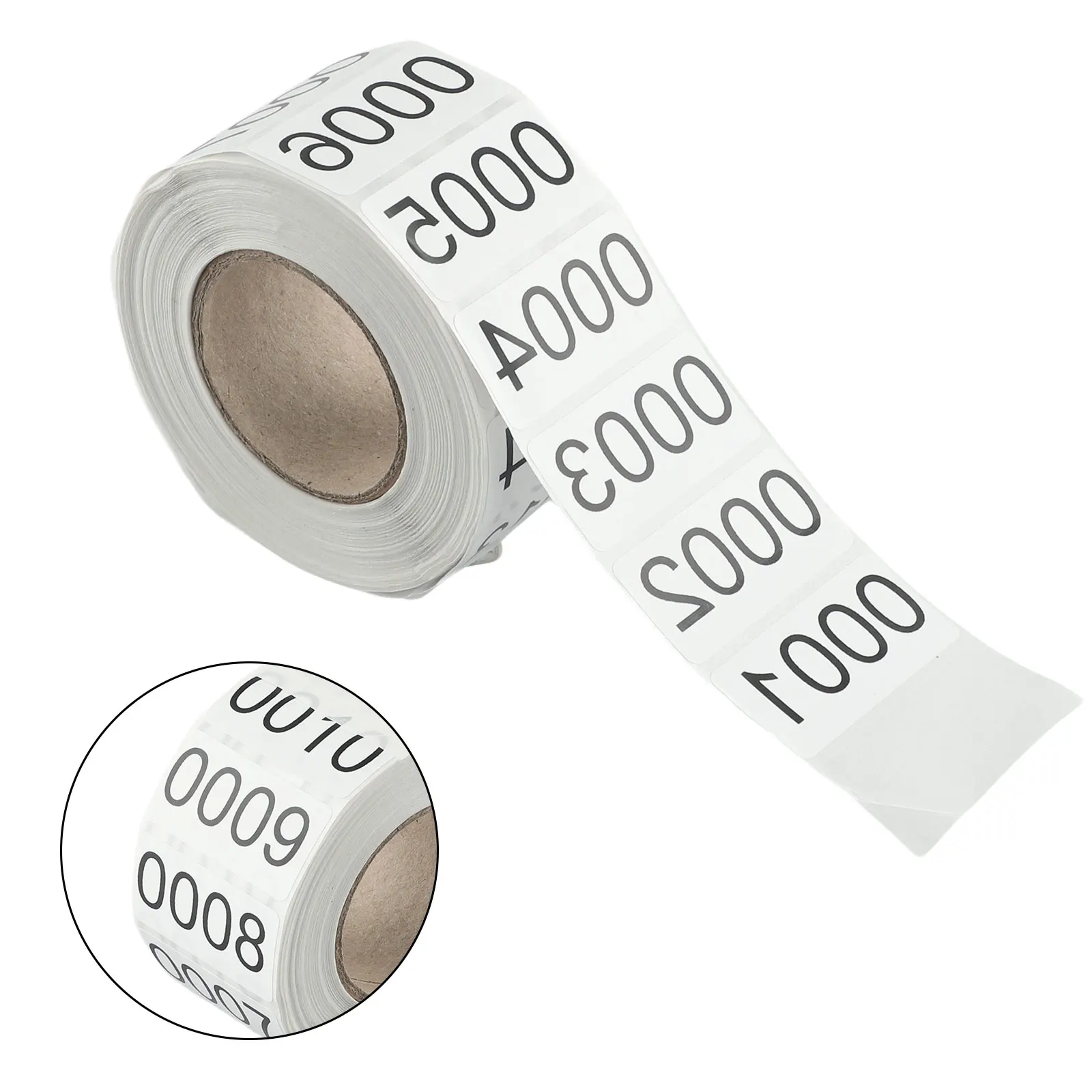 Plant Labels Number Stickers 40*20mm White 0001-1000 Consecutive Inventory Labeling Practical