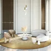 Solid Color Round Living Room Carpets Art High-end Luxury Bedroom Carpet Minimalist Dark Green Rug Short Plush Soft Rugs Tapete 2