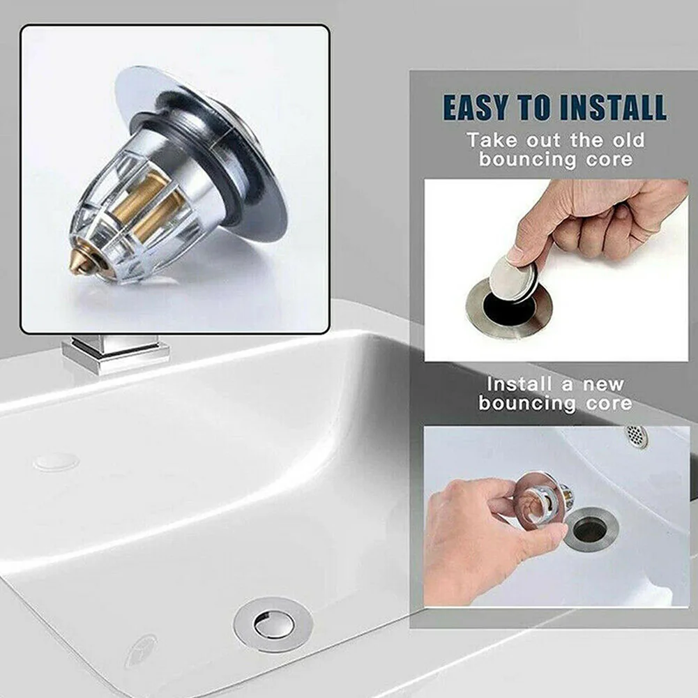

Press Bounce Basin Pop-up Drain Filter Bathroom Shower Sink Filter Plug Hair Extension Bath Plug Kitchen Bathtub Stopper