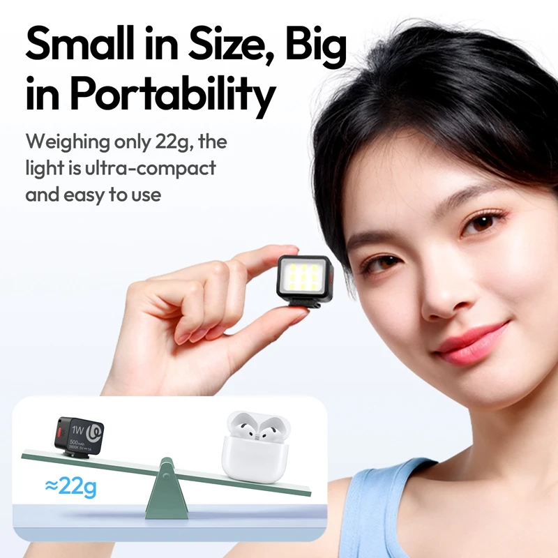 Ulanzi DG01 Cube Light Mini Photography Light for action Cameras Tripods Selfie Live Streaming Vlog Product Shots Video Call