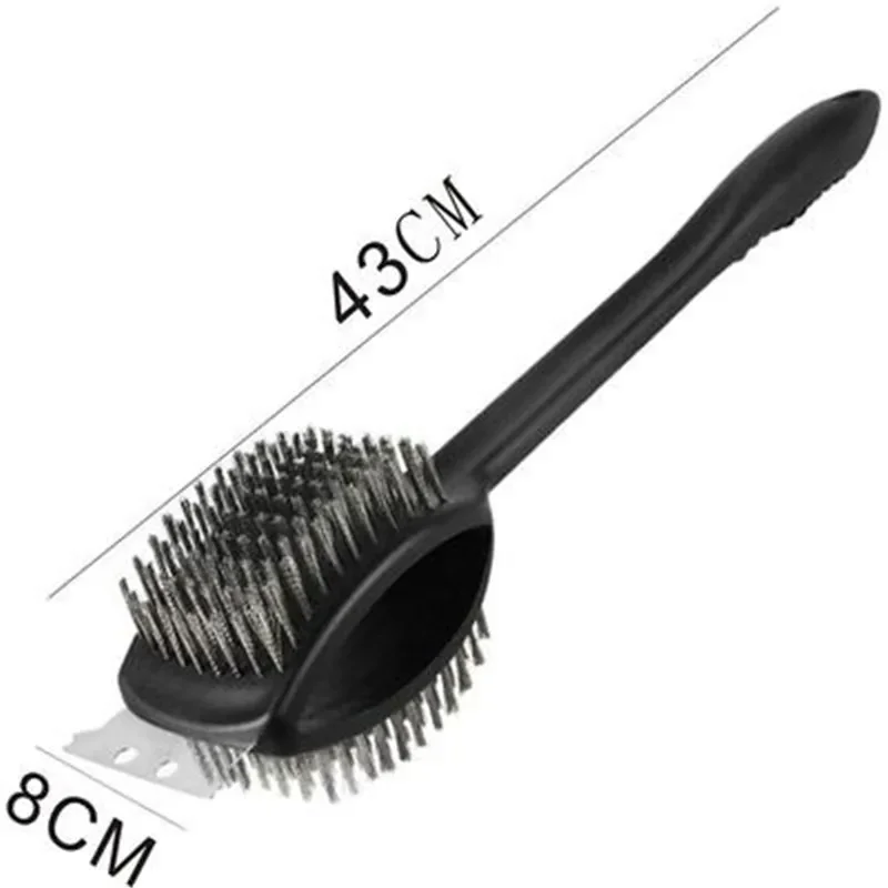 Grill Cleaning Brush BBQ tool Grill Brush 3 Stainless Steel Brushes In 1 Provides Effortless Cleanin pizza furnace stove brush