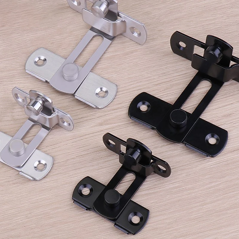 Door Lock Guard Latch Bolt 90 180 Degree Stainless Steel Toggle Latch Sliding barn Door Lock Black Iron Right Angle barn door latch sliding door latch door lock latch