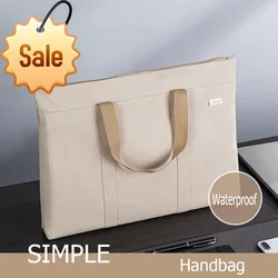 Deli saco de lona grande capacidade bolsa com zíper computador saco de armazenamento arquivo de dados estudante tutorial saco arquivo