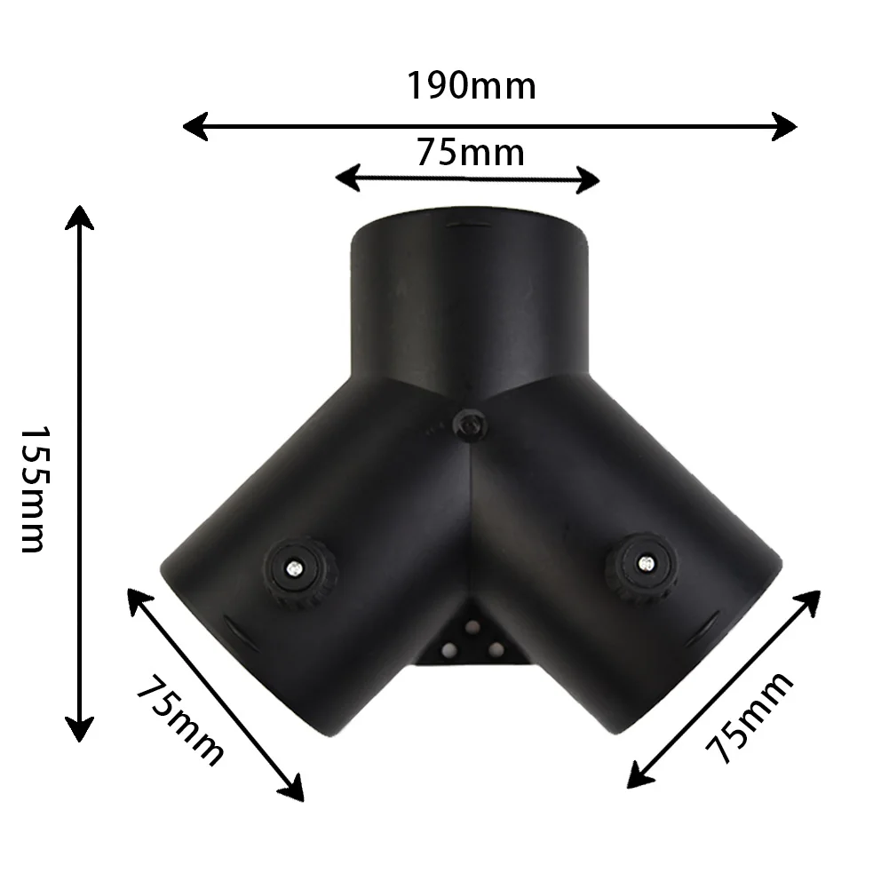 

75mm Y Branch Duct Splitter Outlet Connector W/ Regulator Flap Valve For Heater Diesel Parking Heater Accessory Air Vent Ducting