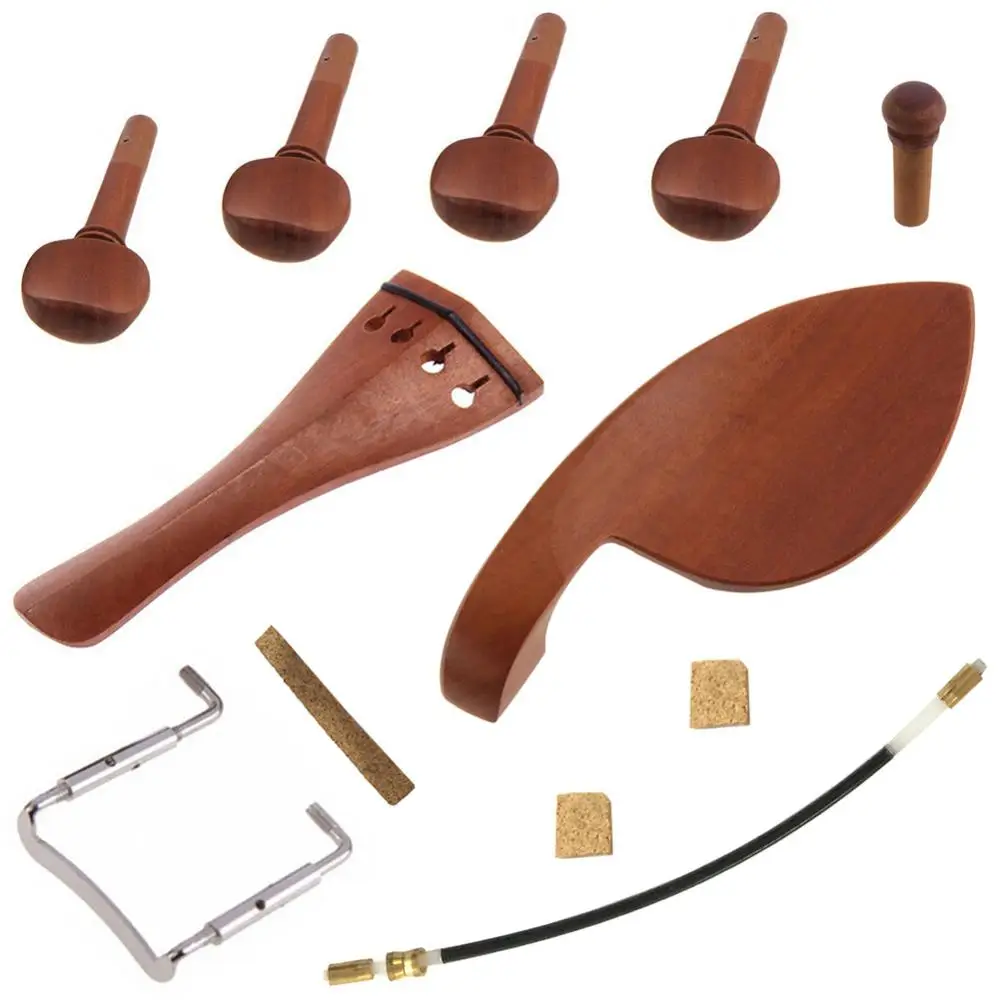 Tool 12Pcs 4/4 Violin Fiddle Tuning Pegs Endpin Tailpiece Fittings Luthier Tools Set