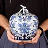 Apple Shape Storage Jar with Lid Blue and White Ceramic Canister Kitchen Food Coffee Sugar and Tea Jar Caddy Canister Porcelain 1