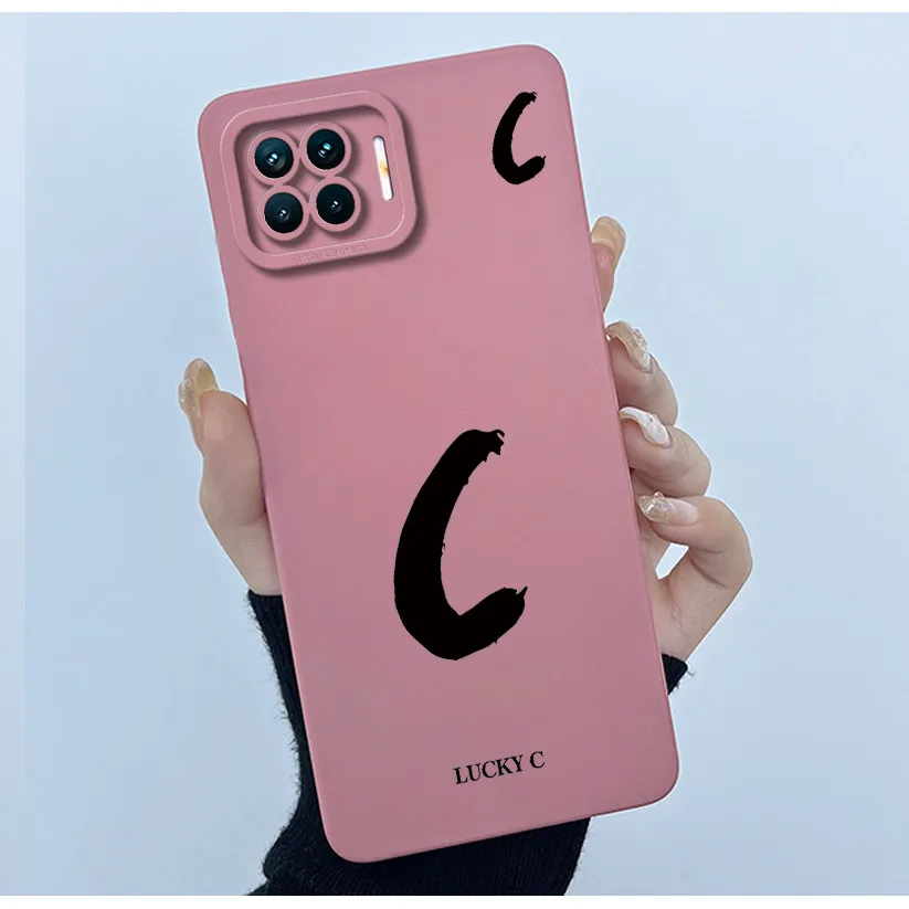 Lucky Initial Letter Couples Phone Bumper - Soft TPU Silicone Back Cover Case