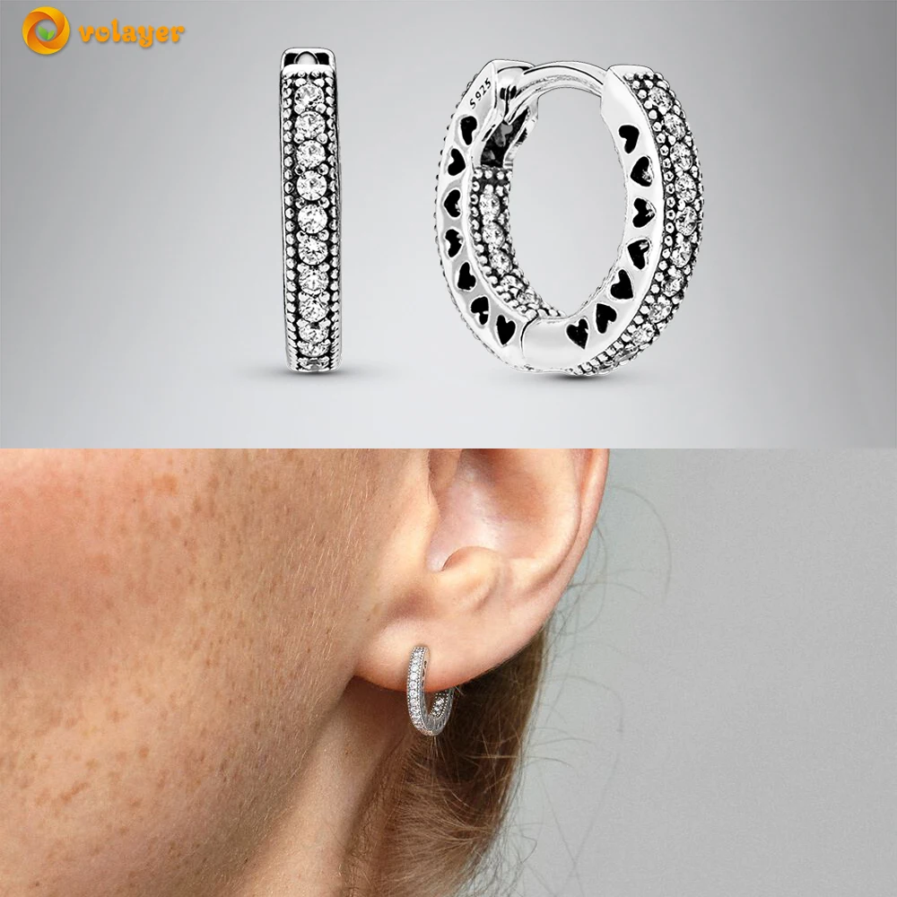 bracelet 2022 New Earrings Volayer 925 Silver Family Tree Angel Wing Daisy Heart Pansy Butterfly Stud Earrings Women Hoop Earrings wedding rings for women