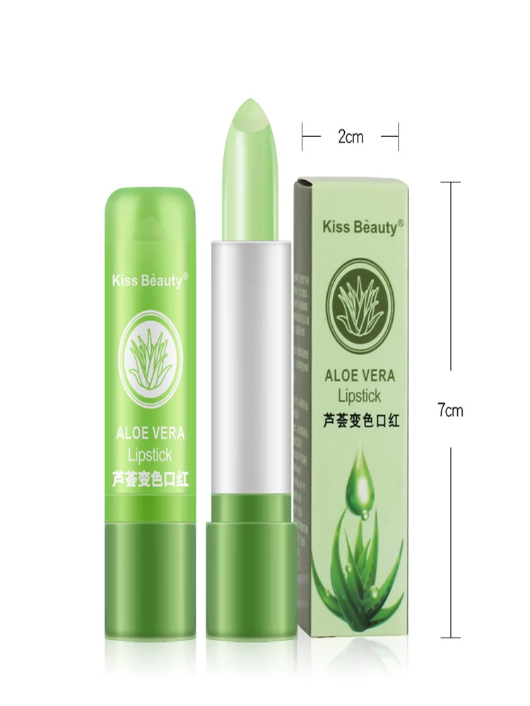 12PCS Moisturizing Aloe Color Changing Lipstick Long Term Moisturizing and Moisturizing Lipstick Lip Color Lip Care 6