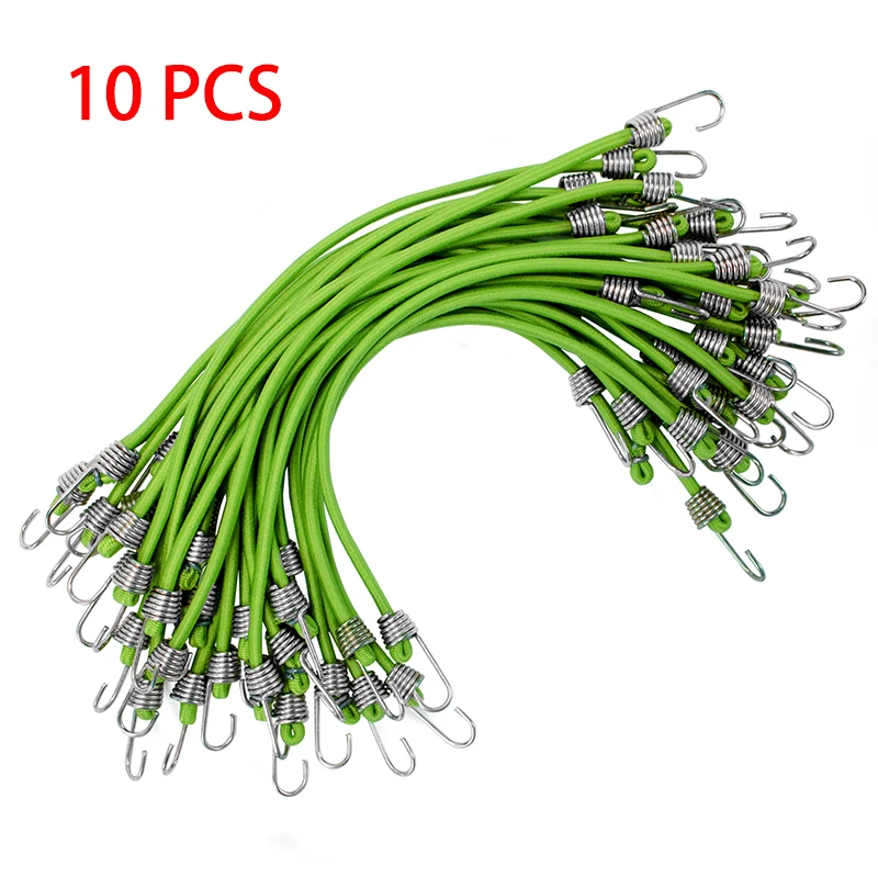 10PCS Luggage Strap Elastic Strap Fixed Elastic Cord Socket Fixed Small Hook 4mm Latex Mini Rope Camping Accessories