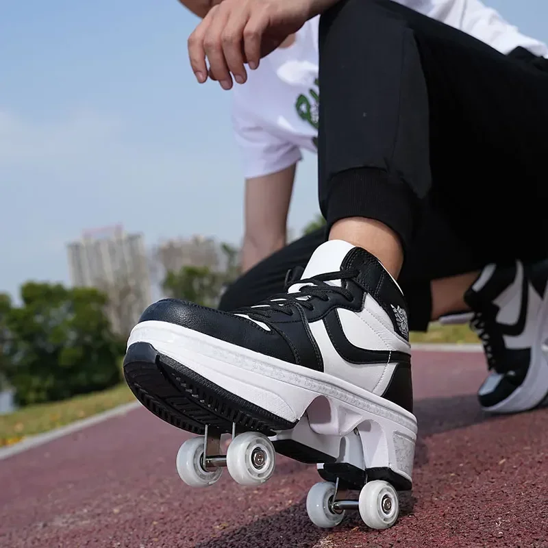 Kids Roller Shoes Children's Sports Deformation 4 four-wheeled Adult Runaway Student Deformation Wheel