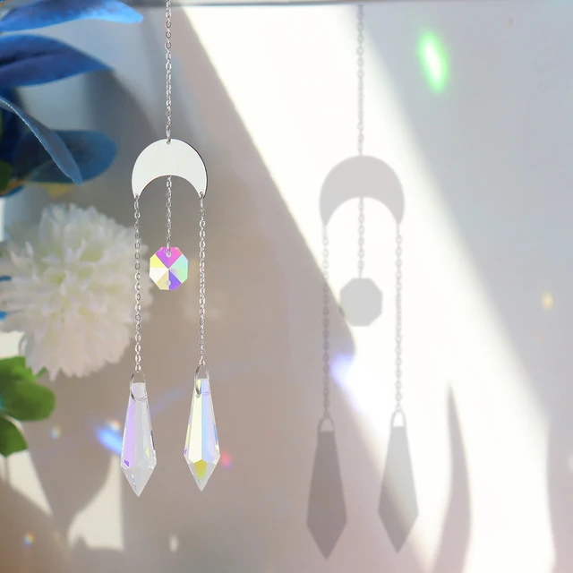 Crystal Windchimes Kerti Nappali Színes Prizma Dekorációk Gyémánt Hangjelző Díszek Kertészeti - Image 3