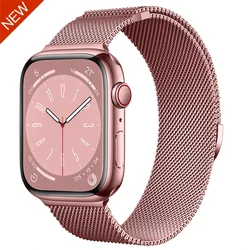 Luxurious Milanese Metal Band with Magnetic Double Section Strap - Series 10 11 42mm (Rose pink NEW)