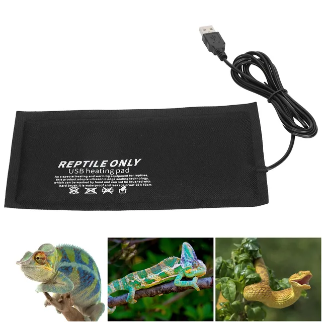 Reptile Accessory USB Heating Pad for Reptile Reptile USB Heating Pad Fiber Cloth for Reptiles Snakes Lizard Hermit Crab Turtle 2