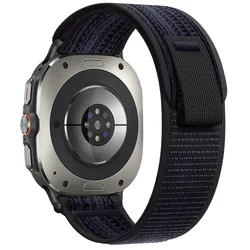 Trail Loop Nylon Sports Wristband Bracelet - Durable Strap for Galaxy Watch Ultra (20 Black blue)
