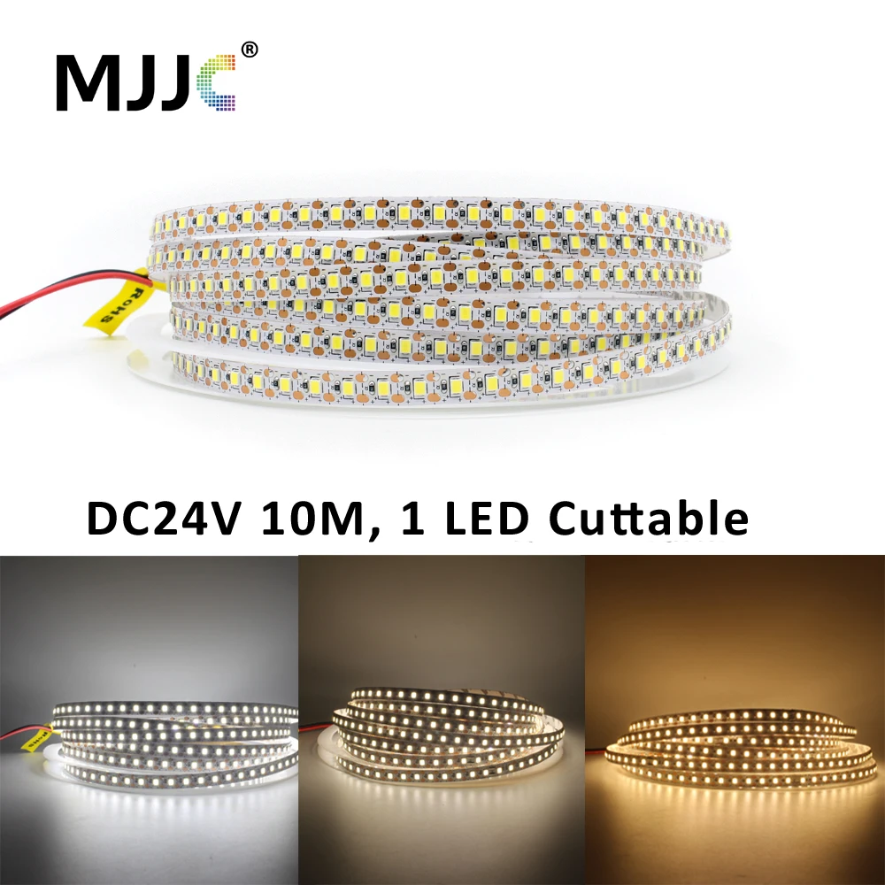 

10M LED Strip Light SMD 2835 24V 4000k IP20 120 LEDs 8mm PCB Lamp Diode Warm White Ledstrip High Density Flexible Home Decor WW