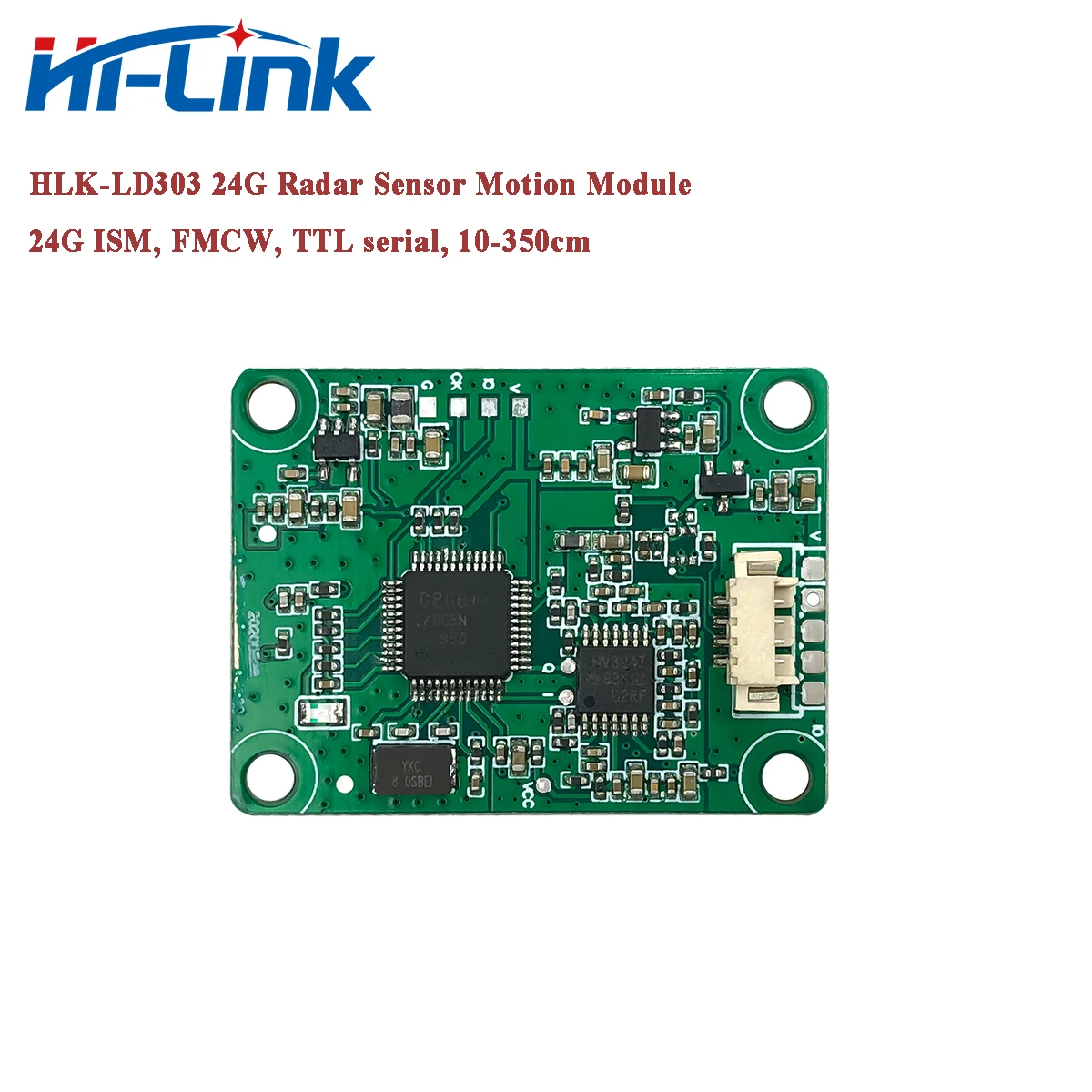 

Free Shipping 5pcs Shenzhen Hi-Link HLK-LD303 24G Millimeter Wave Ranging Radar Sensor Module