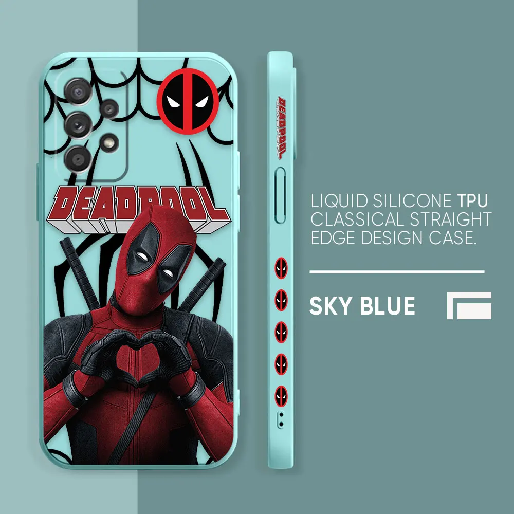 thumbnail image 1 of Case For Samsung Galaxy A91 A73 A72 A71 A53 A52 A51 A42 A33 AO3S 4G 5G Simple Liquid silicone Case Marvel Deadpool, 1 of 5