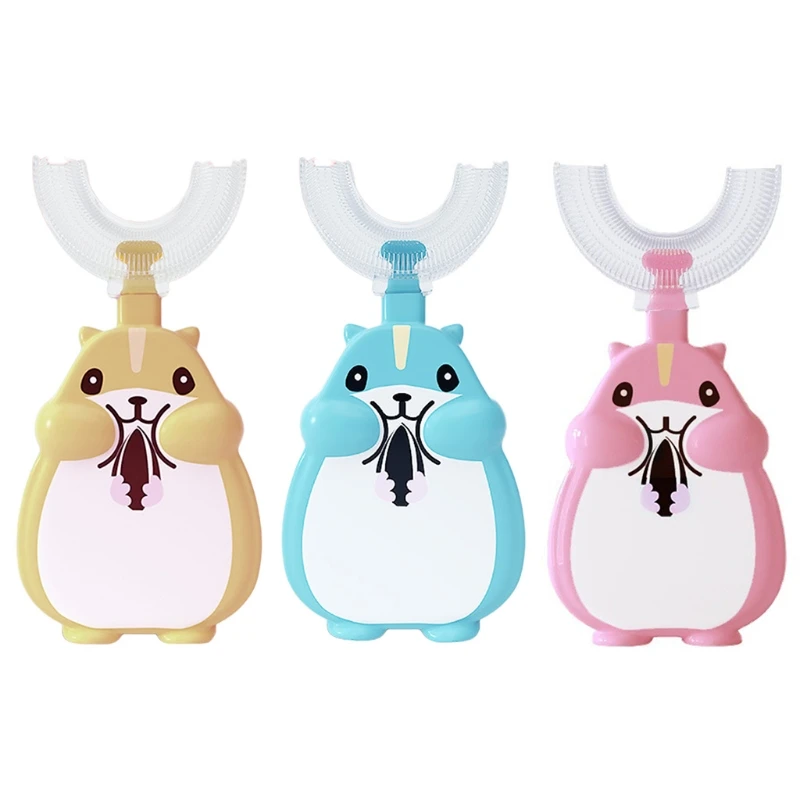

Cartoon Baby Children Manual Toothbrush 360 Degree U-shaped Toothbrush