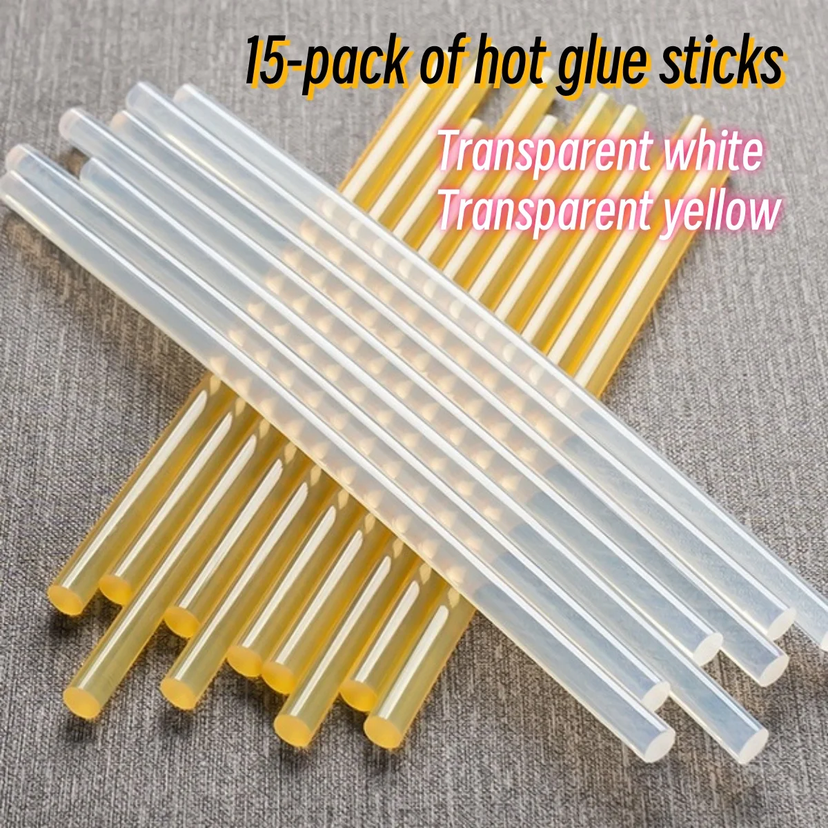 15-Pack Colorful Hot Glue Sticks, 7mm*100mm, Low Temp 70°C, Complete Color Range, Essential for DIY Crafts 3