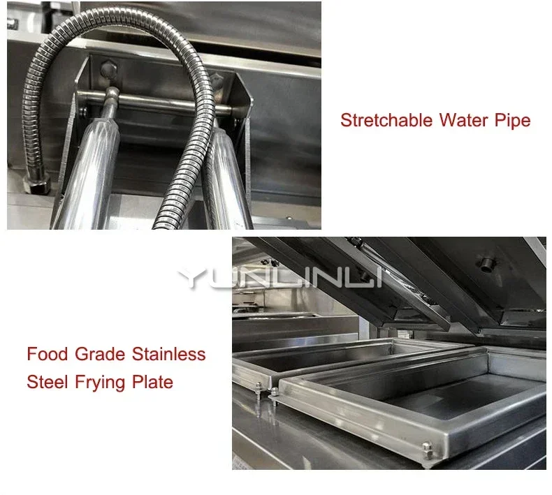 Electric Fried Dumpling Machine Commercial Double-furnace Frying Pan Full-automatic Food Frying Cooker PT-06A 6