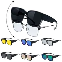 Lunettes de soleil polarisées pour hommes et femmes, protection contre la myopie, portables, vintage, pêche, conduite, nouvelle mode 1