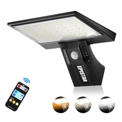 Solar Outdoor Motion Sensor Light with Adjustable Modes and Colors - Weatherproof Security Floodlight for Porch, Yard, and Garden (3 Color)