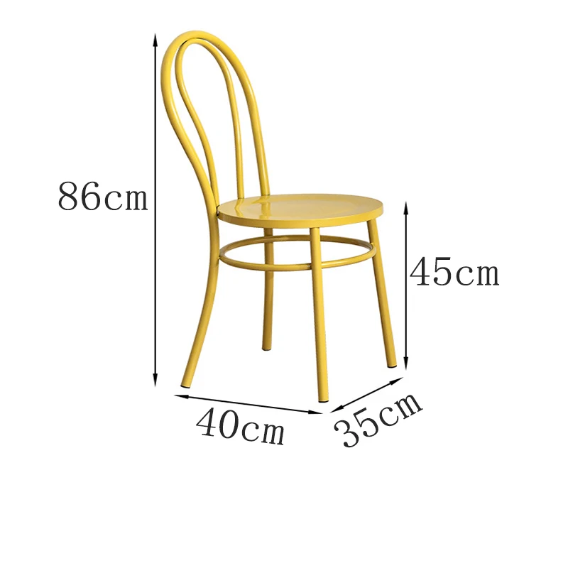 Description Picture 4 of itemModern  Fashion Dining Chair Home Restaurant Outdoor Net Red Iron Art Bench Leisure Bar Stool Backrest Makeup Chairs