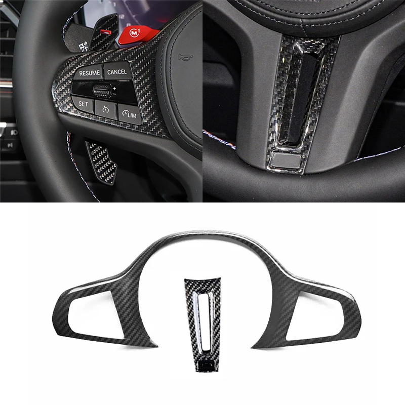 Декоративная накладка на руль из углеродного волокна для BMW 1 2 3 4 5 серии G30 G32 G42 G14 G01 G02 G05 G06 G07 G20 G22 G26 G29 G80